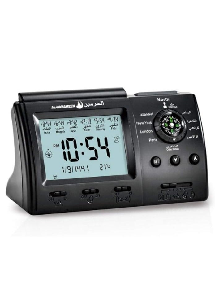 Digital Azan Table Alarm Clock Black