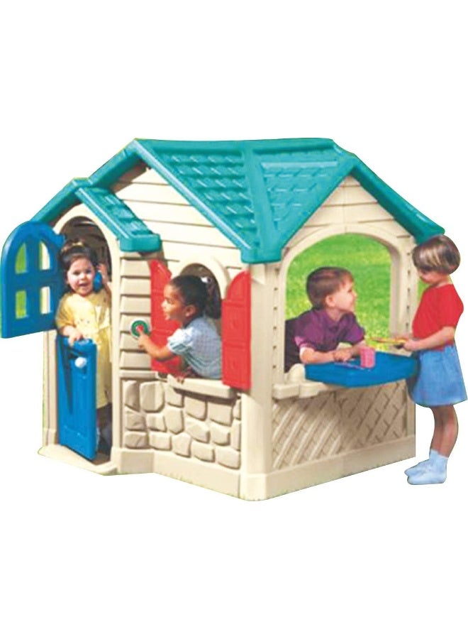 Rainbow Toys Children Playhouse With Windows and Door Garden Status Lawn Playset, Kids use for indoor and outdoor Size: 142x133x140cm