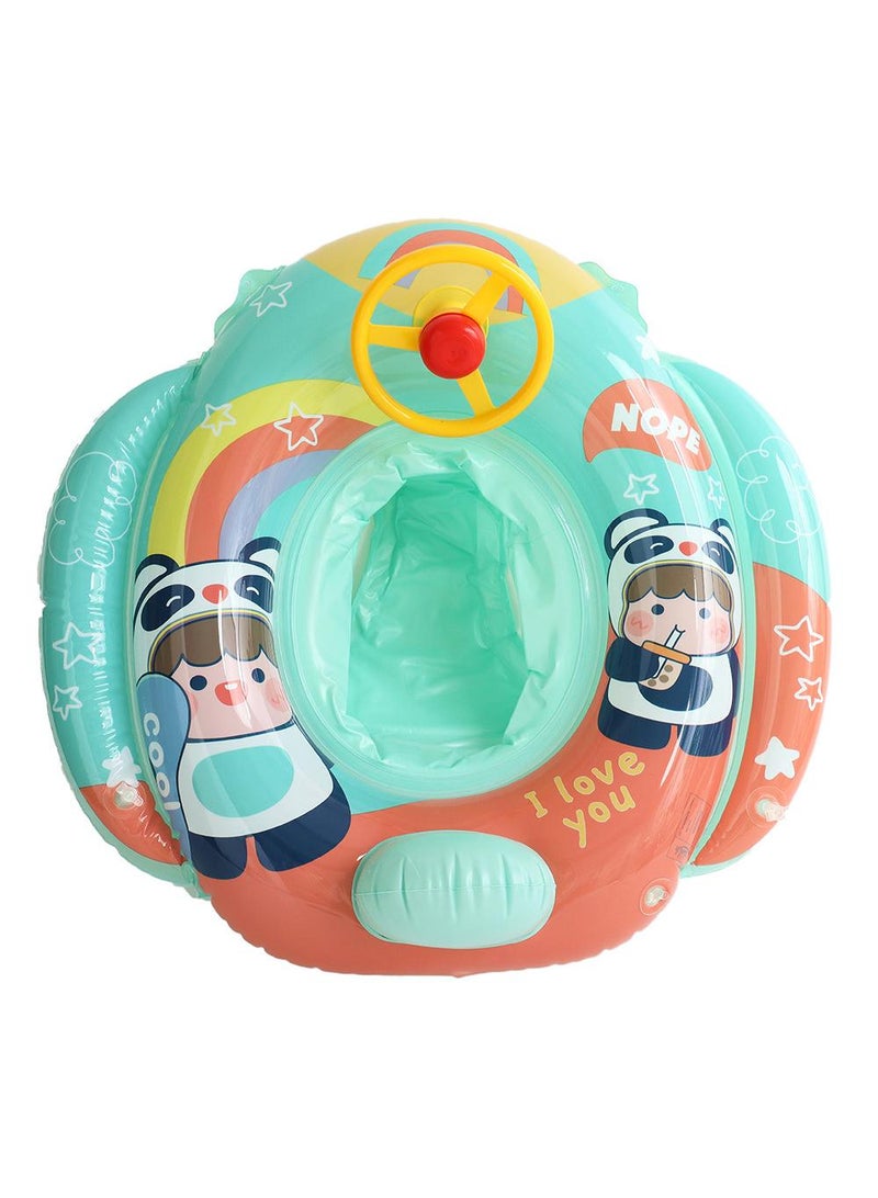 Baby Swimming Float Ring with Seat, Inflatable Children Waist Float Ring, Baby Free Swimming Ring, Safe and Durable, Pool Tool for The Age of 1-5 Years Kids,Green-A