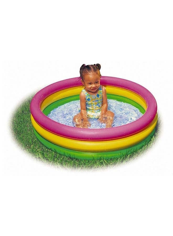 3 Ring Multicolor Portable Inflatable Lightweight Compact Circular Swimming Pool 114x25cm