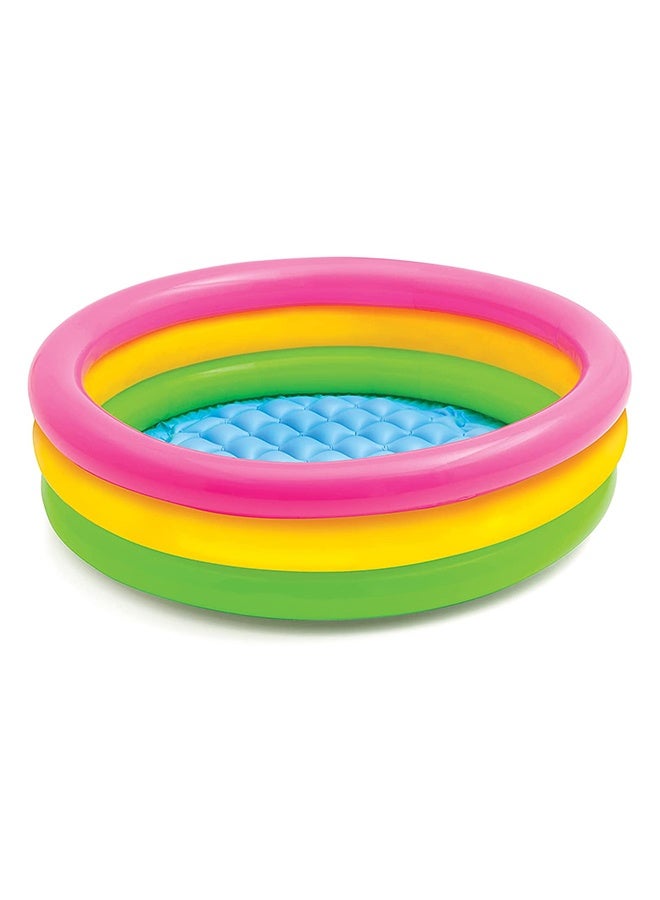 3 Ring Multicolor Portable Inflatable Lightweight Compact Circular Swimming Pool 114x25cm