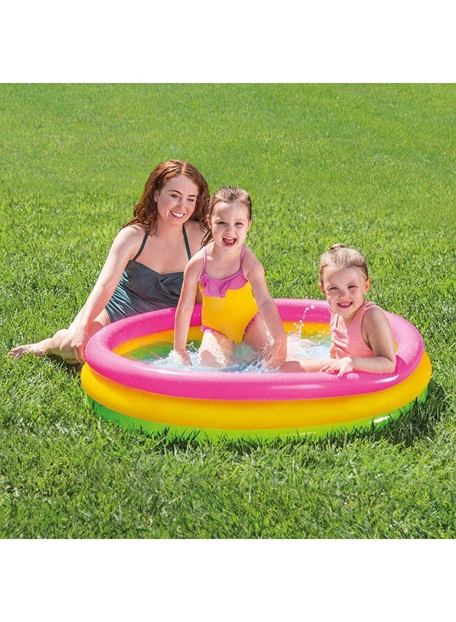 3 Ring Multicolor Portable Inflatable Lightweight Compact Circular Swimming Pool 114x25cm