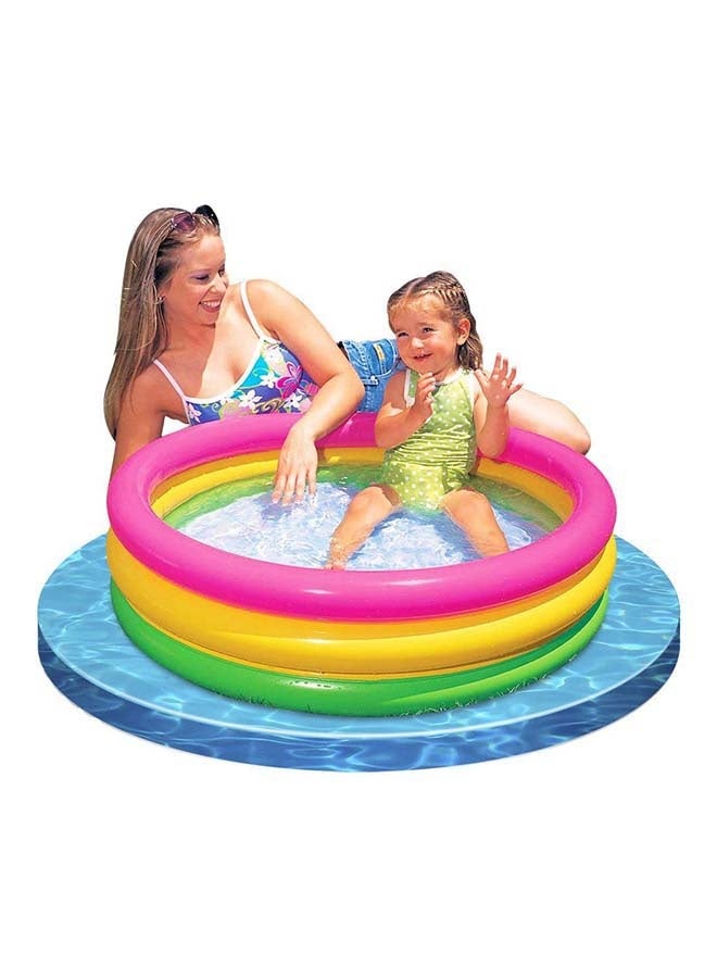 3 Ring Multicolor Portable Inflatable Lightweight Compact Circular Swimming Pool 114x25cm