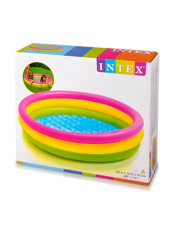 3 Ring Multicolor Portable Inflatable Lightweight Compact Circular Swimming Pool 114x25cm