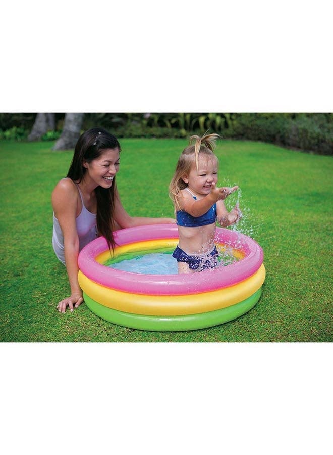 3 Ring Multicolor Portable Inflatable Lightweight Compact Circular Swimming Pool 114x25cm