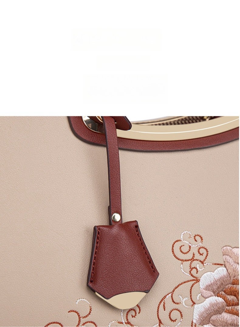 Large Capacity Middle-Aged Mother Embroidered Crossbody Bag