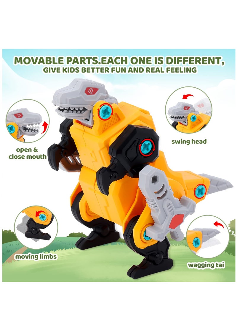 Dinosaur Building Toys for Kids Ages 3-6 STEM Take Apart Robot with Electric Drill Perfect Birthday Gift for Boys