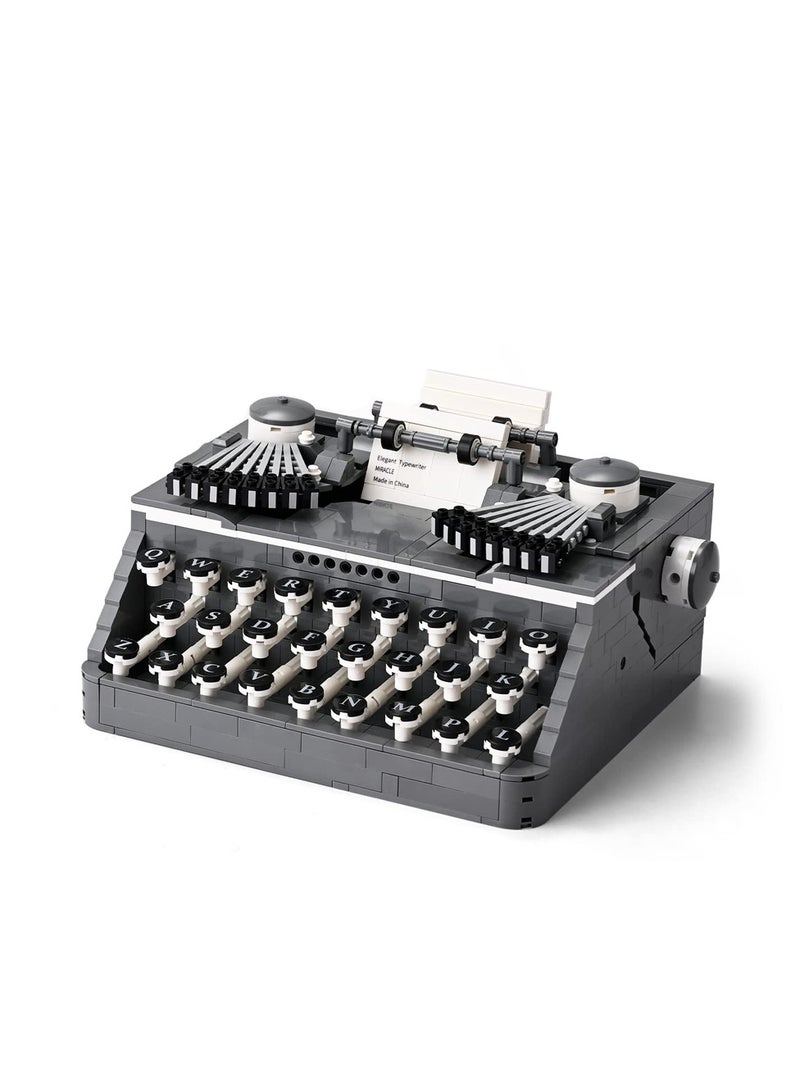 Vintage Typewriter Building Set with Mini Bricks 1136 Pieces Perfect Collectible Model for Adults Unique Gift Idea