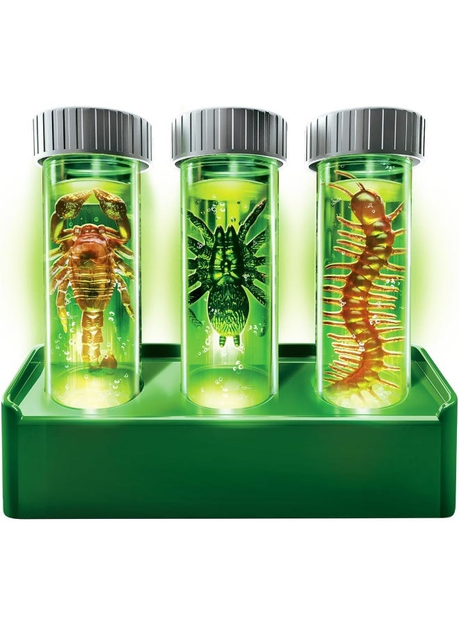 KidzLabs Glow Critter Lab, Creepy Crawlies Come to Life, Illuminated Test Tubes, Science Project and Night Light for Ages 5+