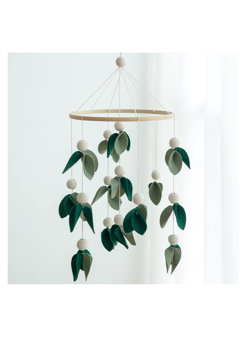 Forest-Themed Baby Mobile with Jungle Animals and Green Leaves, Perfect for Crib Nursery Decor, Ideal for Boys and Girls, Boho Style, Great Baby Shower Gift for Infants.