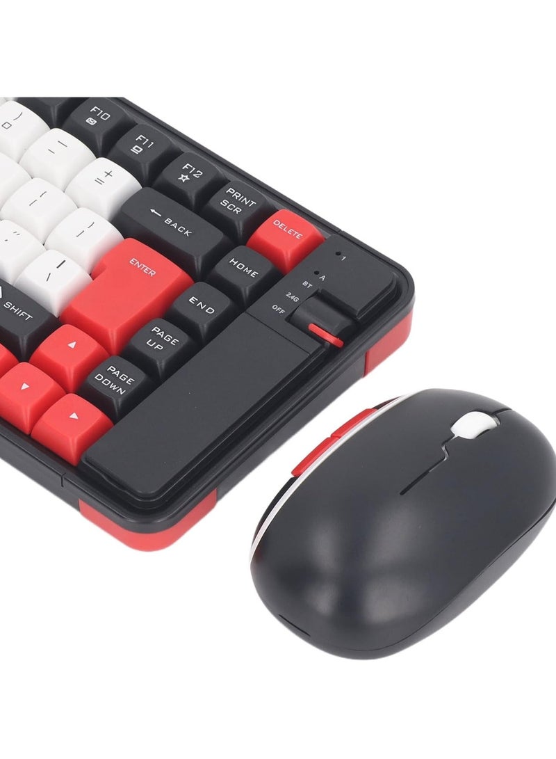 Mouse and Keyboard Combo, 84 Key Keyboard and 2.4G Mouse with Auto Sleep Mode Adjustable DPI 10 Meter Work Range. (Red)