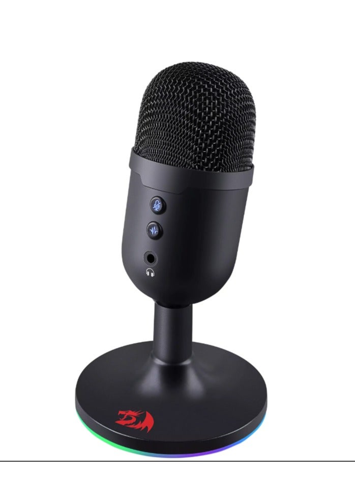 Pulsar Streaming Microphone, Omni-Directional (360° Radio Reception), Volume Mute & Noise Cancelling Control, USB Plug Cable, 1.8m Cable Length, Black | GM303