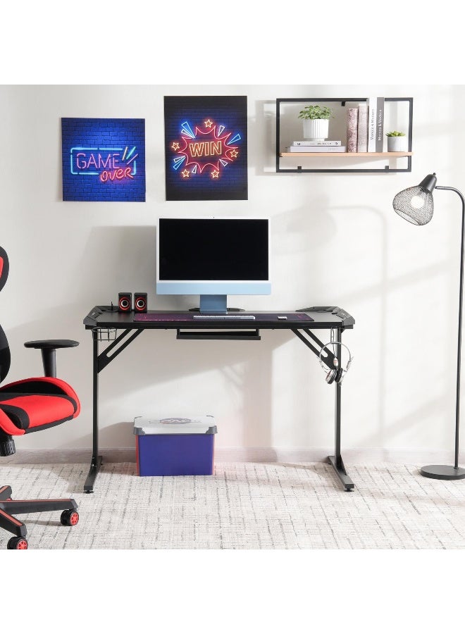 Oki Gaming Desk With Rgb Light - Black