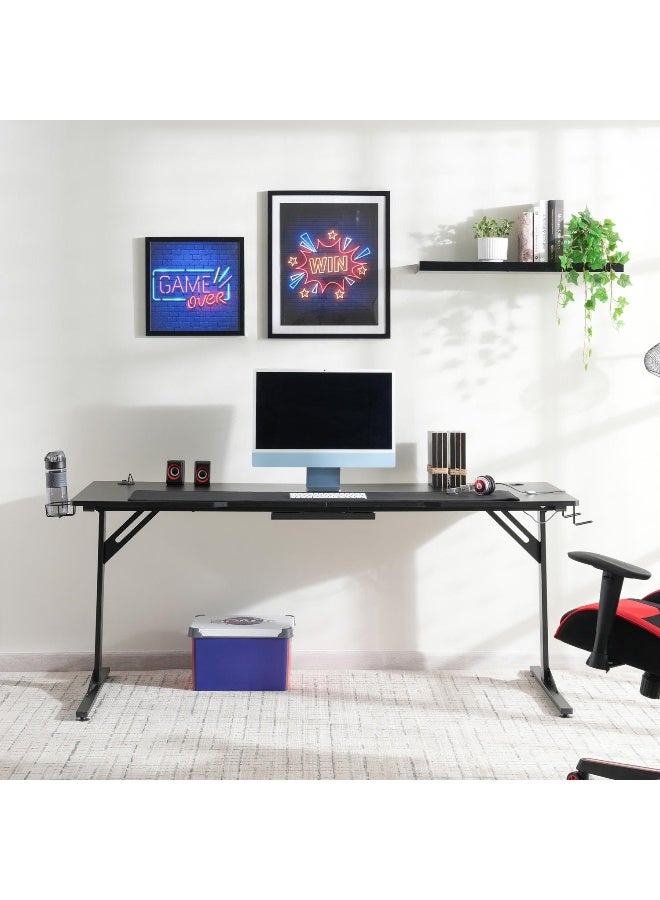 Nador Gaming Desk With Cup Holder - Black