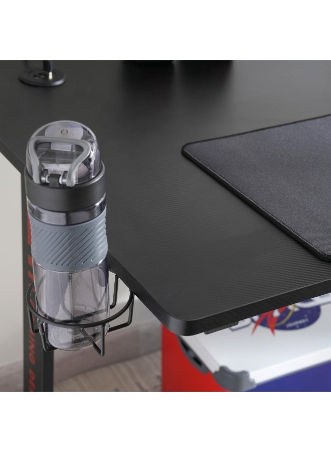 Nador Gaming Desk With Cup Holder - Black