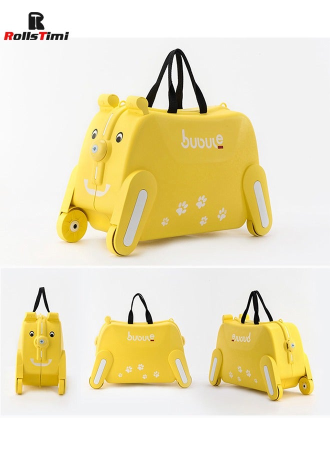 Kid's Doggie Suitcase, Can Be Ridden, Can Sit, Yellow