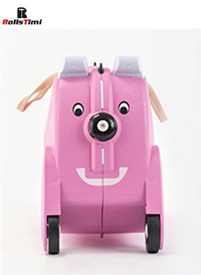 Cute Kids Trolley Bag Dog Shape Kid Toy Travel Luggage 1-8 Age ,Pink