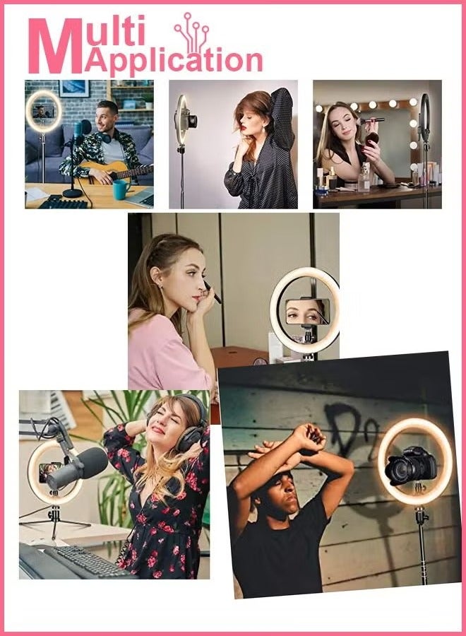 18 Inch Circle LED Studio 3 Light Modes Selfie Ring Light With Tripod Stand with Cell Phone Holder For Makeup Camera Photography Video Shoot YouTube Video Shoot TikTok Vlog Live Stream Compatible.