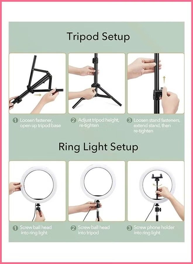 18 Inch Circle LED Studio 3 Light Modes Selfie Ring Light With Tripod Stand with Cell Phone Holder For Makeup Camera Photography Video Shoot YouTube Video Shoot TikTok Vlog Live Stream Compatible.