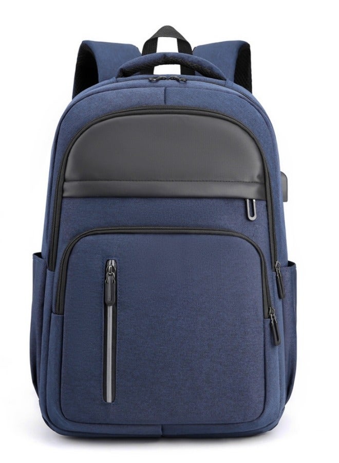 Multi Functional Large Capacity Computer Bag College Student Backpack Blue