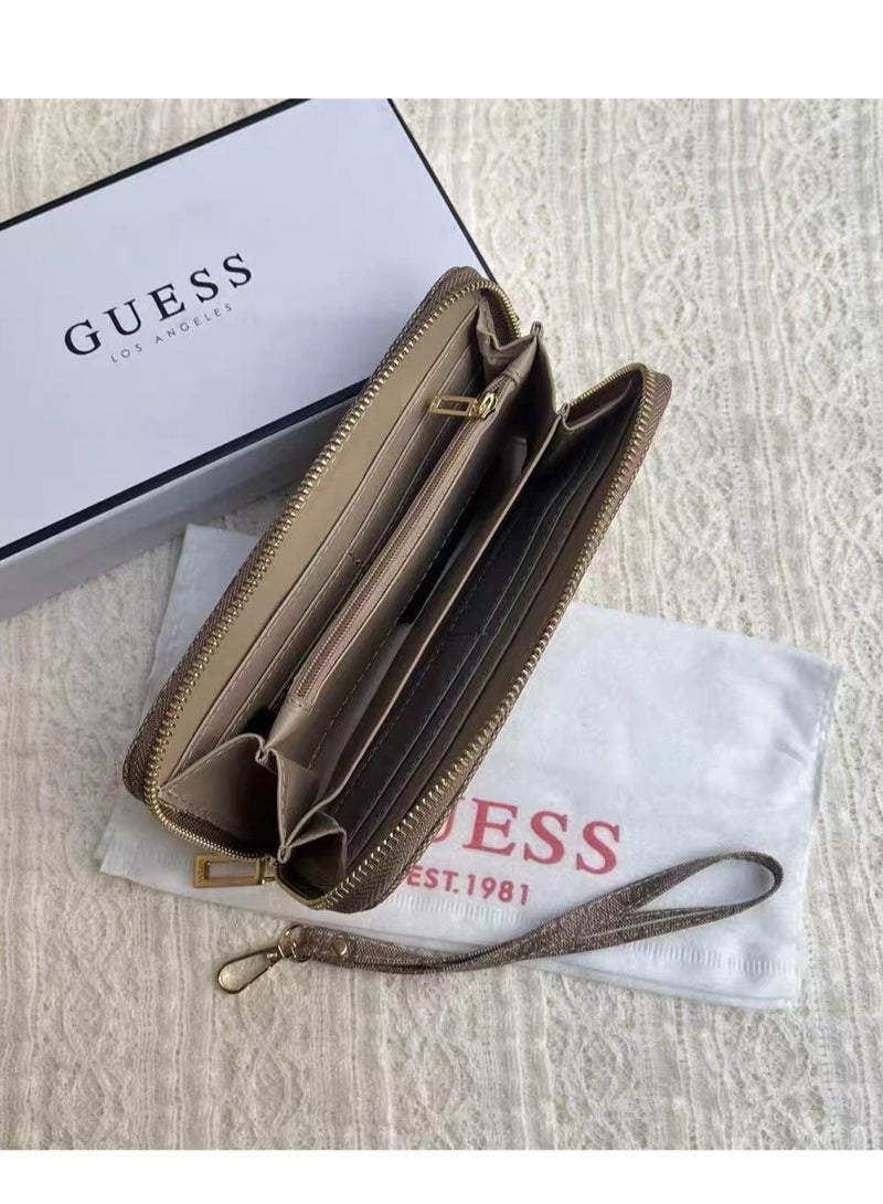 GUESS Women Brand Logo Printed Zip Around Wallet