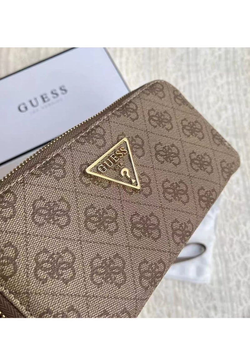 GUESS Women Brand Logo Printed Zip Around Wallet