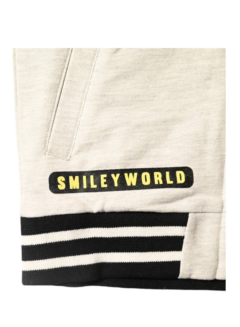 Smileyworld Zip-Up Jacket, Cotton Blend, Black and White