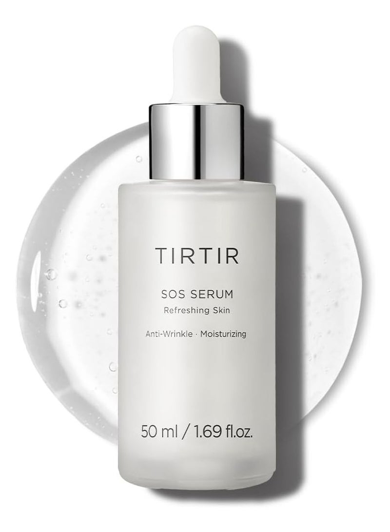 TIRTIR SOS Serum - Radiant Glow Boosting Face Serum - Plumping, Anti Aging, Hydrating - Visibly Smooth and Glowy Skin - Fragrance Free Serum for All Skin Types, 1.69 fl.oz.