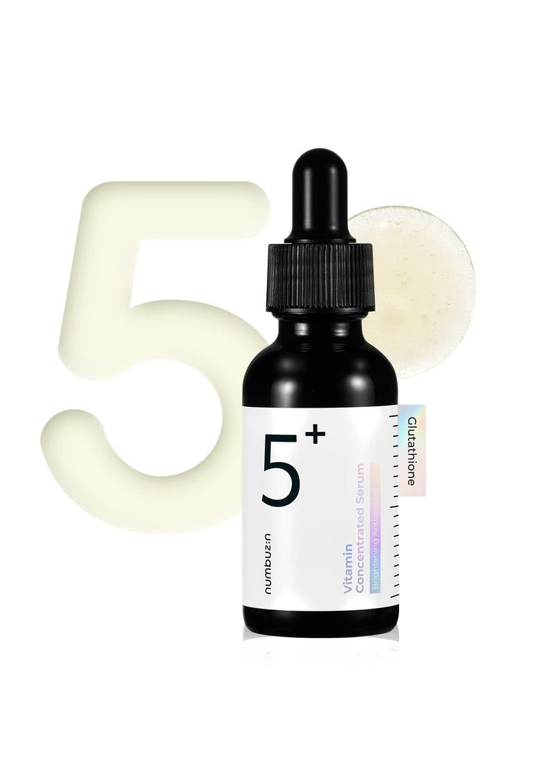 numbuzin No.5 Vitamin Concentrated Serum | Glutathione & Vitamin Serum, Dark Spot, Korean Skincare 30ml