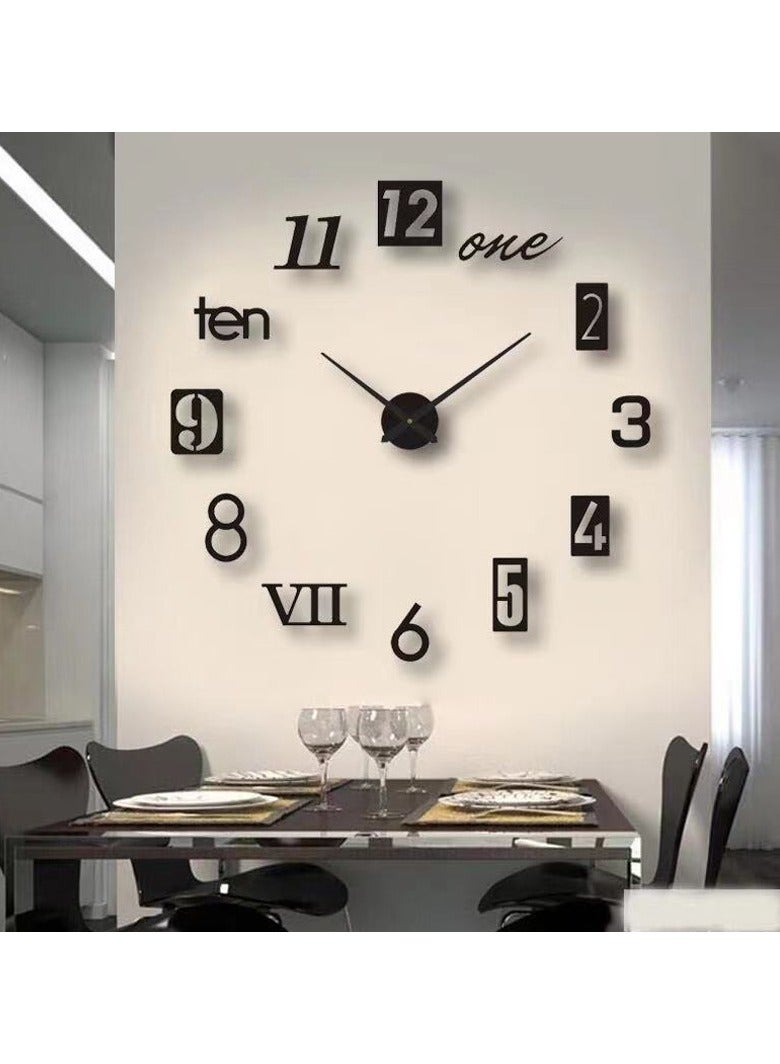 Simple Large Living Room Acrylic Wall Clock DIY Silent Three-Dimensional Art Clock Wall Sticker Clock 40*40cm