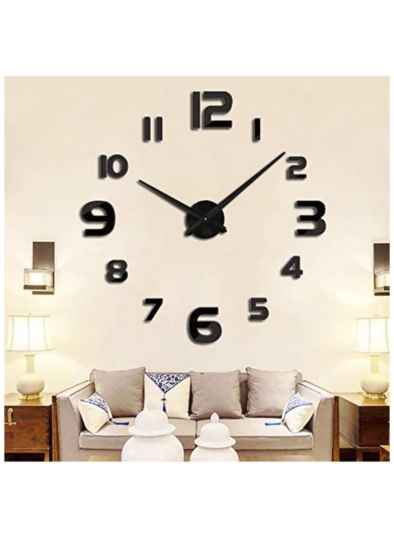 Customizable 3D Frameless Wall Clock - Large Acrylic Modern Design for Unique DIY Décor