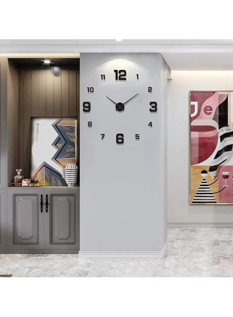 Customizable 3D Frameless Wall Clock - Large Acrylic Modern Design for Unique DIY Décor