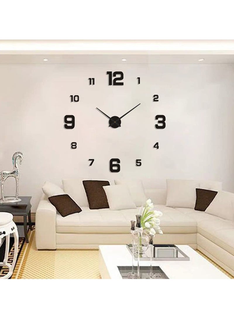 Customizable 3D Frameless Wall Clock - Large Acrylic Modern Design for Unique DIY Décor