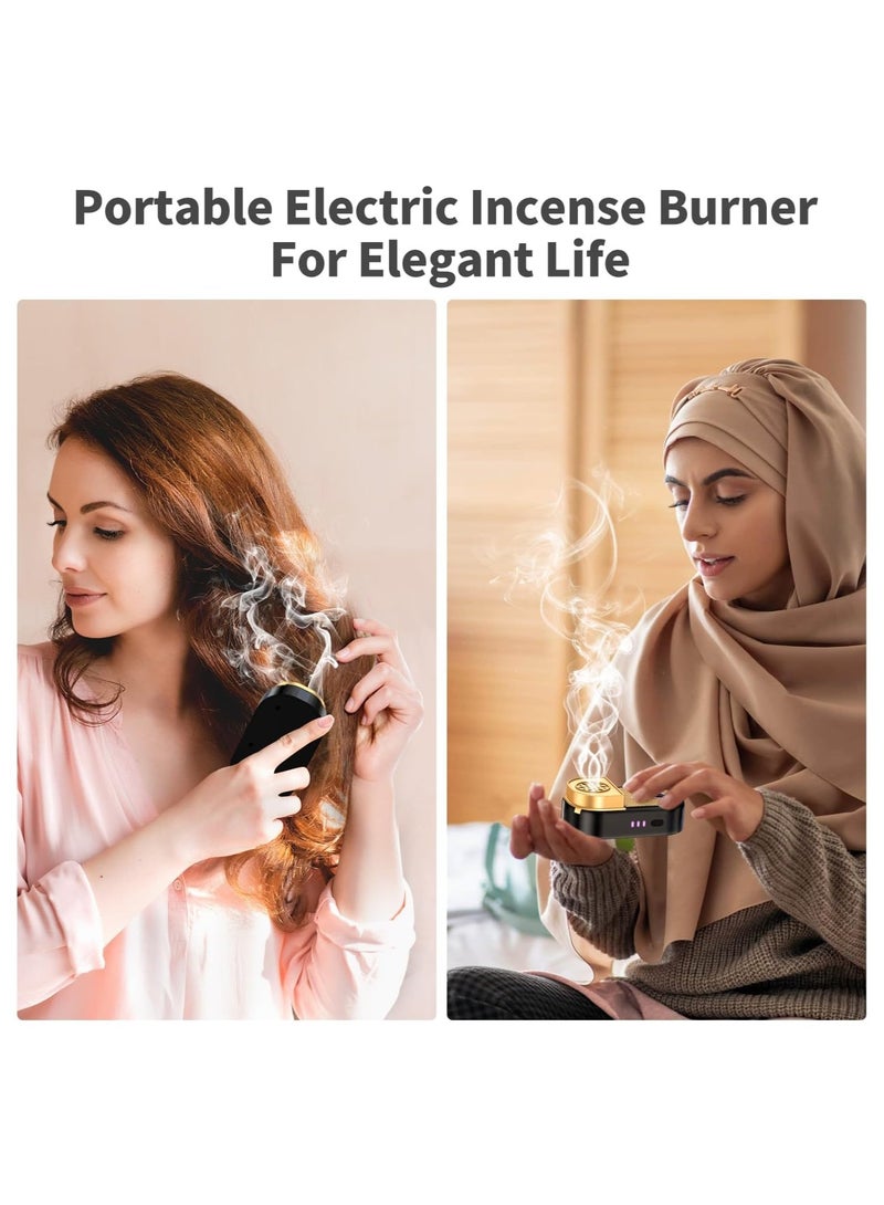 Handheld Electric incense burner Electric Bakhoor Arabic Incense Burner Oud Burner(Black)