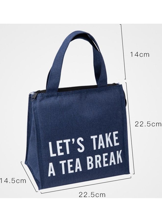 Thermal Insulated Lunch Bag Blue/White 22.50x22.50x14.5cm