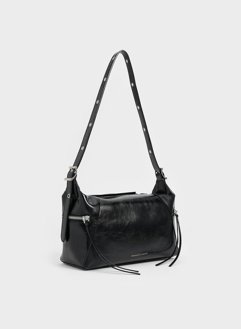 CHARLES & KEITH Xylia Shoulder Bag - Black