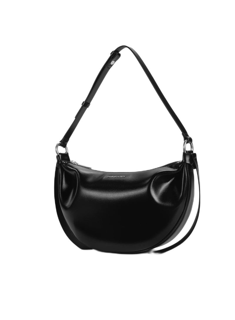 CHARLES & KEITH  Shoulder Bag & Crossbody Bag Calla Half-Moon Bag - Black