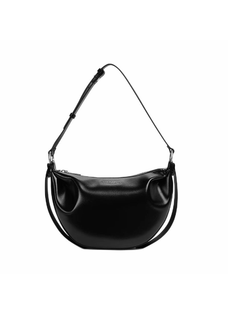 CHARLES & KEITH  Shoulder Bag & Crossbody Bag Calla Half-Moon Bag - Black