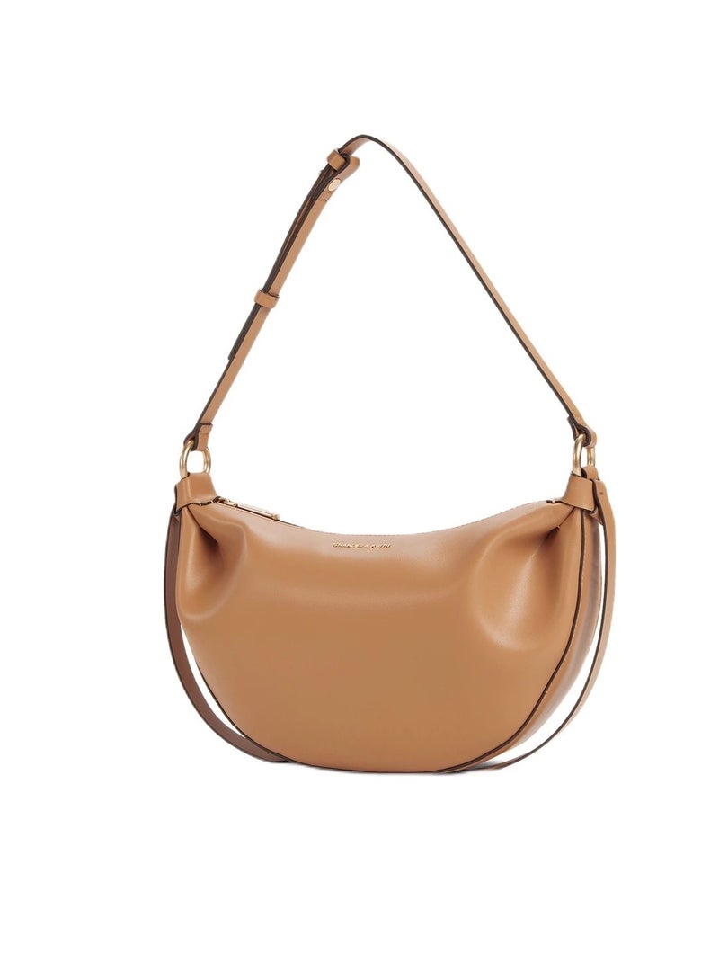 CHARLES & KEITH  Shoulder Bag & Crossbody Bag Calla Half-Moon Bag - Toffee