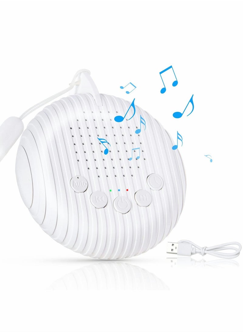 White Noise Machine, Sleep Sound Machine With 10 Soothing Nature Sounds Therapy Portable, Mini Sound Machine For Baby Kids Adults, Usb Rechargeable Baby Sleep Machine With 3 Timer Memory Functions