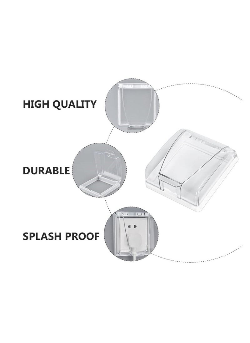 Waterproof Socket Cover, Universal Dustproof 86 Type Wall Socket Plate Panel PVC Transparent Switch Box Cover Protector for Bathroom Kitchen Accessory (4PCS)