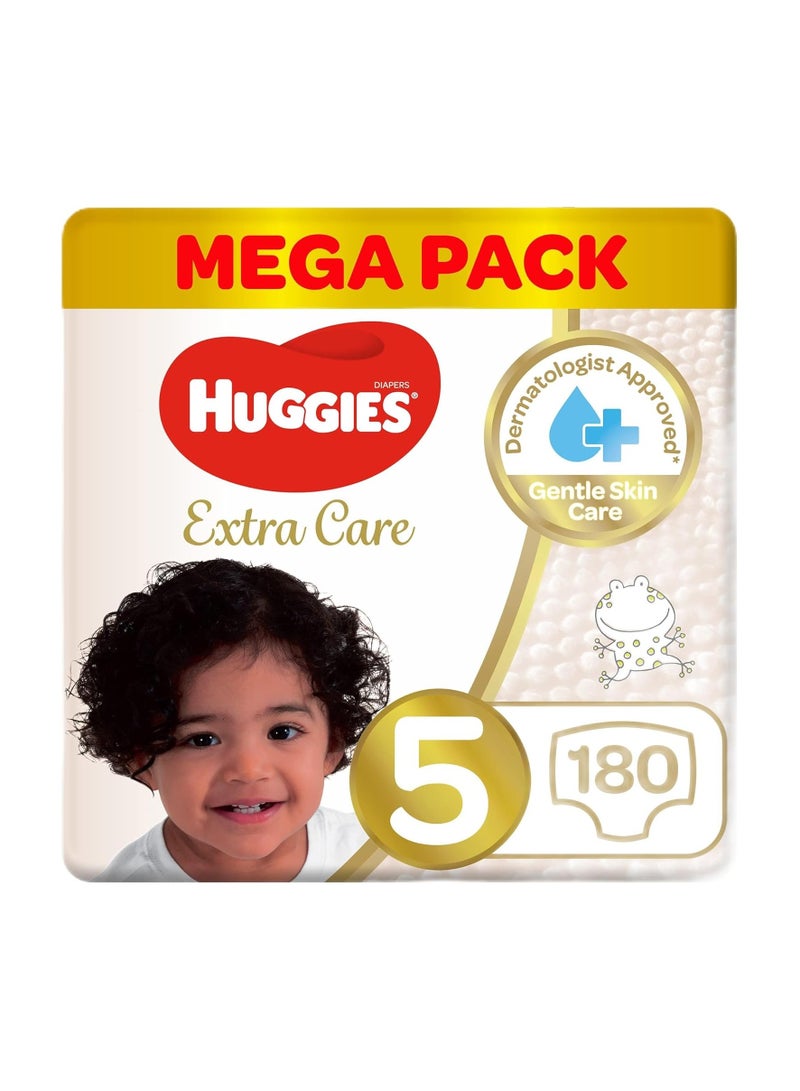 Huggies Extra Care, Size 5, 12 -22 kg, Super Mega Pack, 180 Diapers