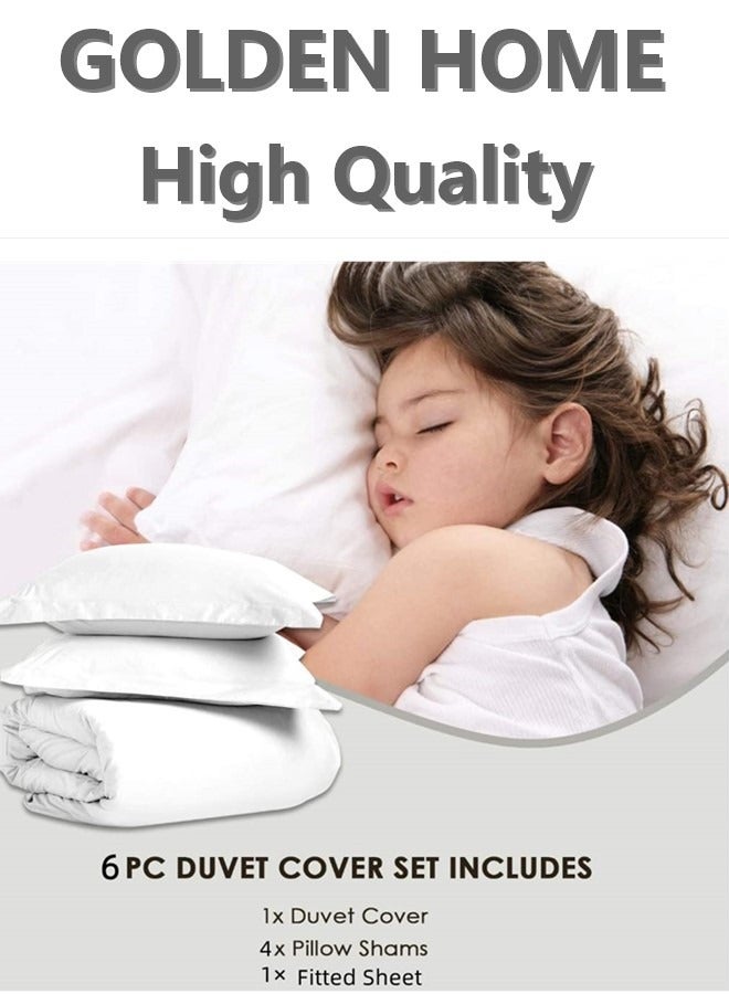 6 Piece King/Queen/Single size, striped pattern duvet cover set. set includes 1 Comforter Cover, 1 Fitted Bedsheet, 4 Pillowcases