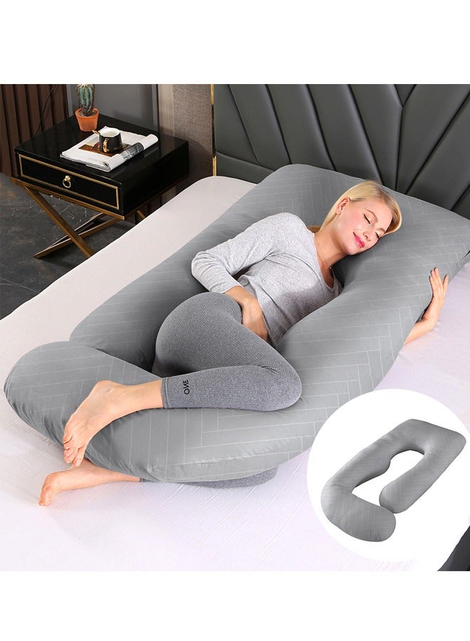 J-Shaped Pregnancy Pillow Full Body Maternity Pillow with Removable Cover, Side Sleeping, Back, Legs and Belly Support, Ideal for Reading, Nursing, and Comfortable Rest