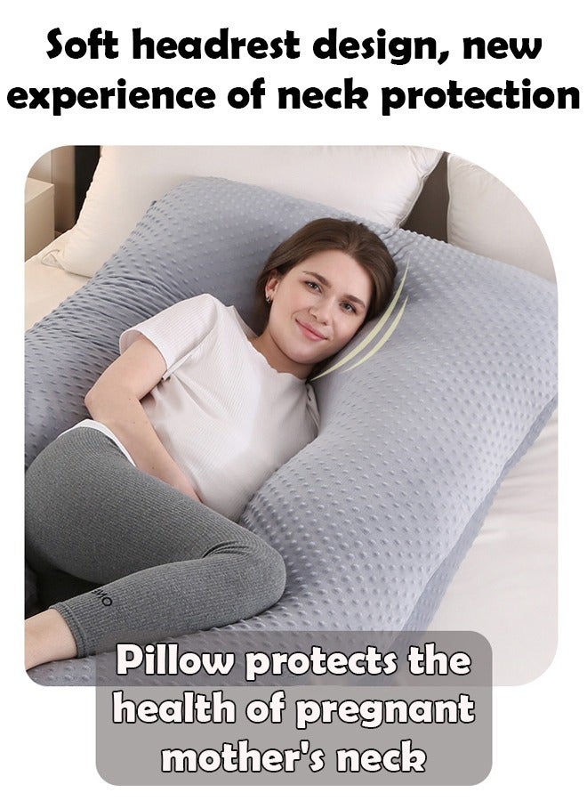 U-Shaped Pregnancy Pillow Full Body Maternity Pillow with Removable Cover for Side Sleeping, Back, Legs, and Belly Support, Ideal for Reading, Baby Feeding and Sleeping