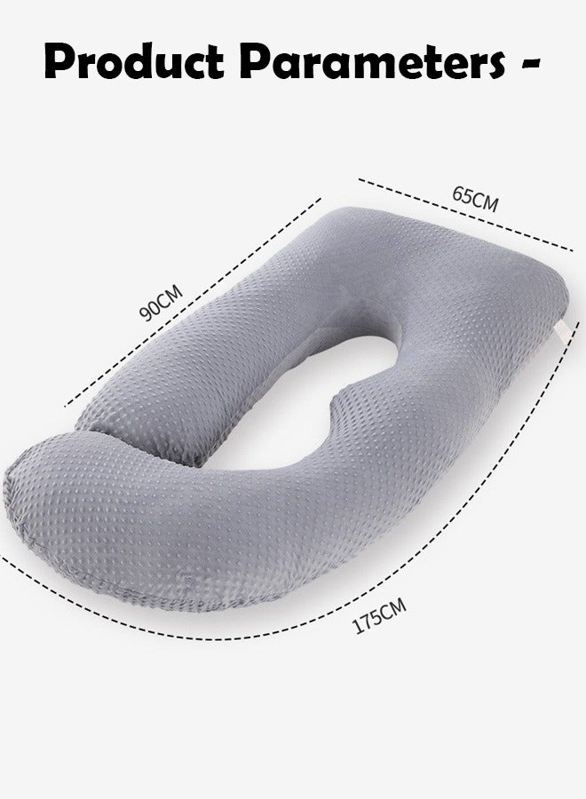 U-Shaped Pregnancy Pillow Full Body Maternity Pillow with Removable Cover for Side Sleeping, Back, Legs, and Belly Support, Ideal for Reading, Baby Feeding and Sleeping