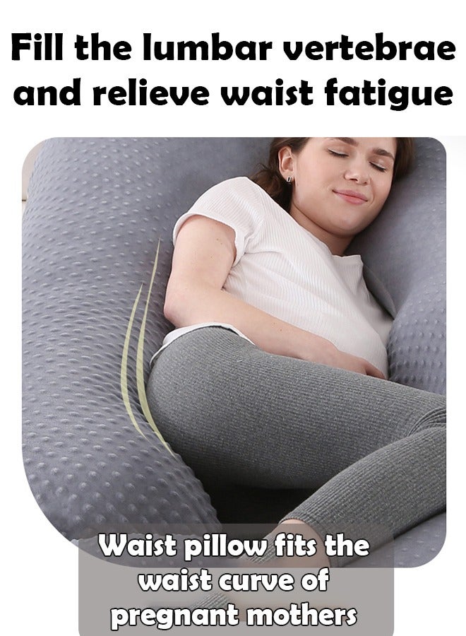 U-Shaped Pregnancy Pillow Full Body Maternity Pillow with Removable Cover for Side Sleeping, Back, Legs, and Belly Support, Ideal for Reading, Baby Feeding and Sleeping