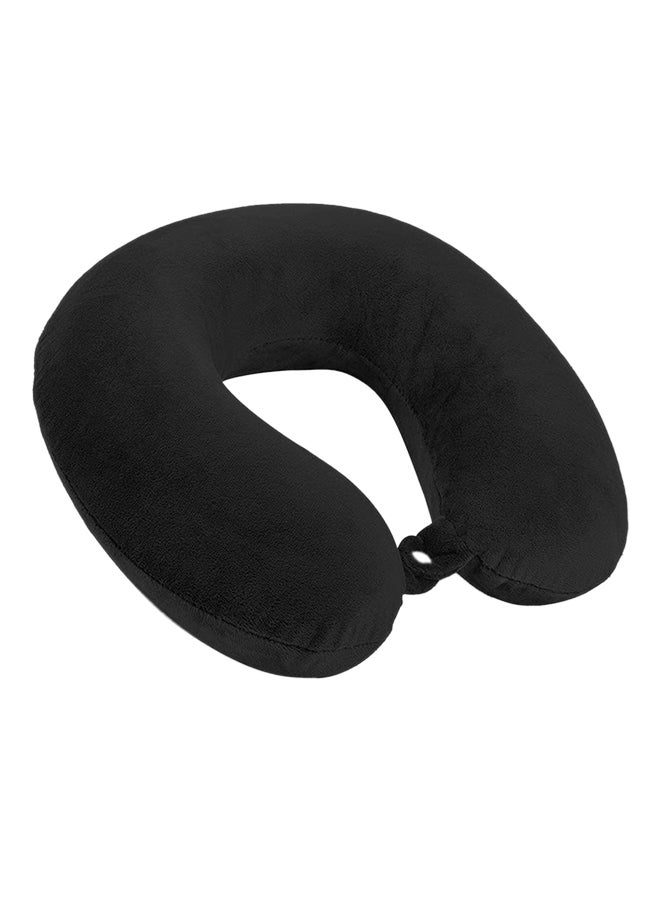 Velvet Neck and Travel Pillow Velvet Black 30 x 25 x 10cm