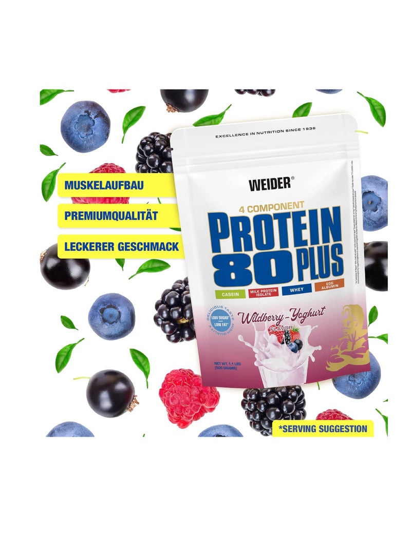 Weider Protein 80 Plus Milk Protein Isolate Wildberry-Yogurt Flavor 500G