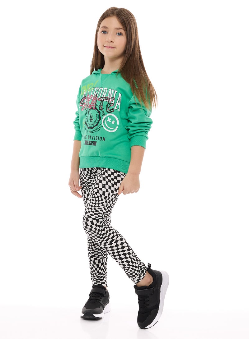 Girls Embellished Hoodie With Matching Legging